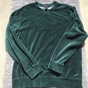 Velour Emerald Green Crewneck